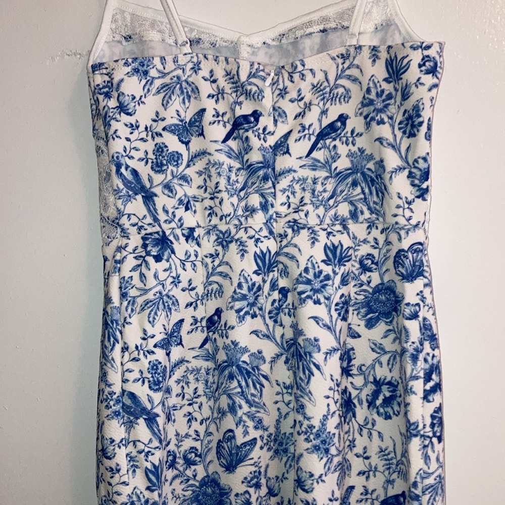 SHEIN MOD | NWT! 👗Floral Print Lace Panel Split Hem Cami Dress XS - Picture 9 of 12